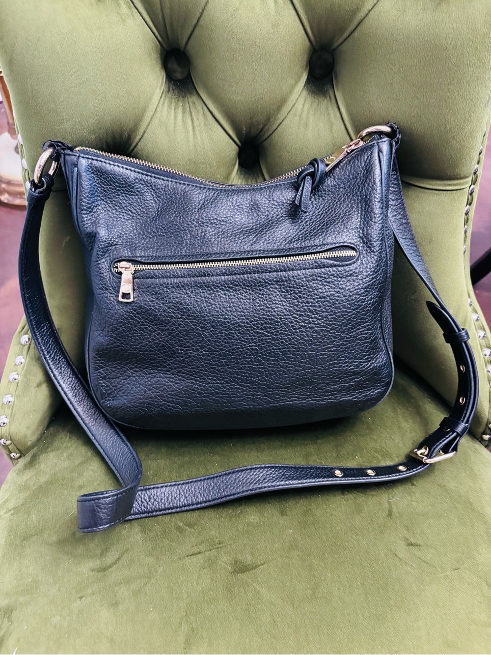 Coach Ellie File Crossbody Bag Black Pebbled Leather - Picture 2 of 7